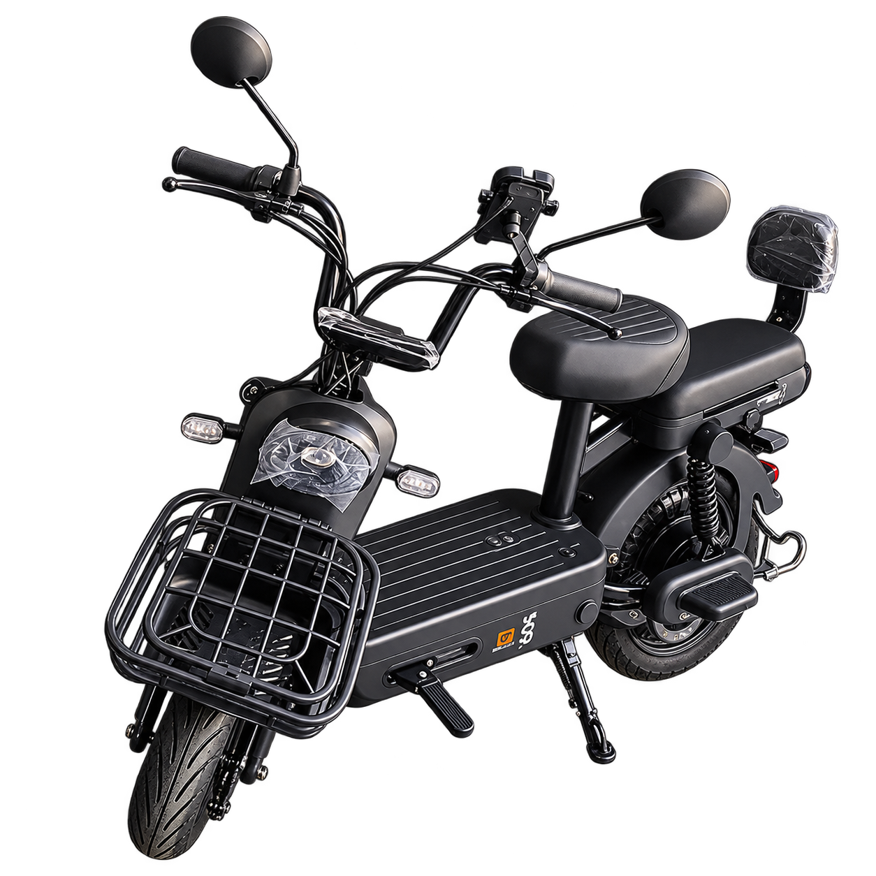 Ecoviva JE-8 preta com cesta dianteira