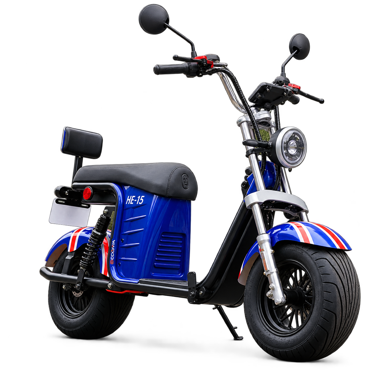 Ecoviva HE-15 azul com pneus largos